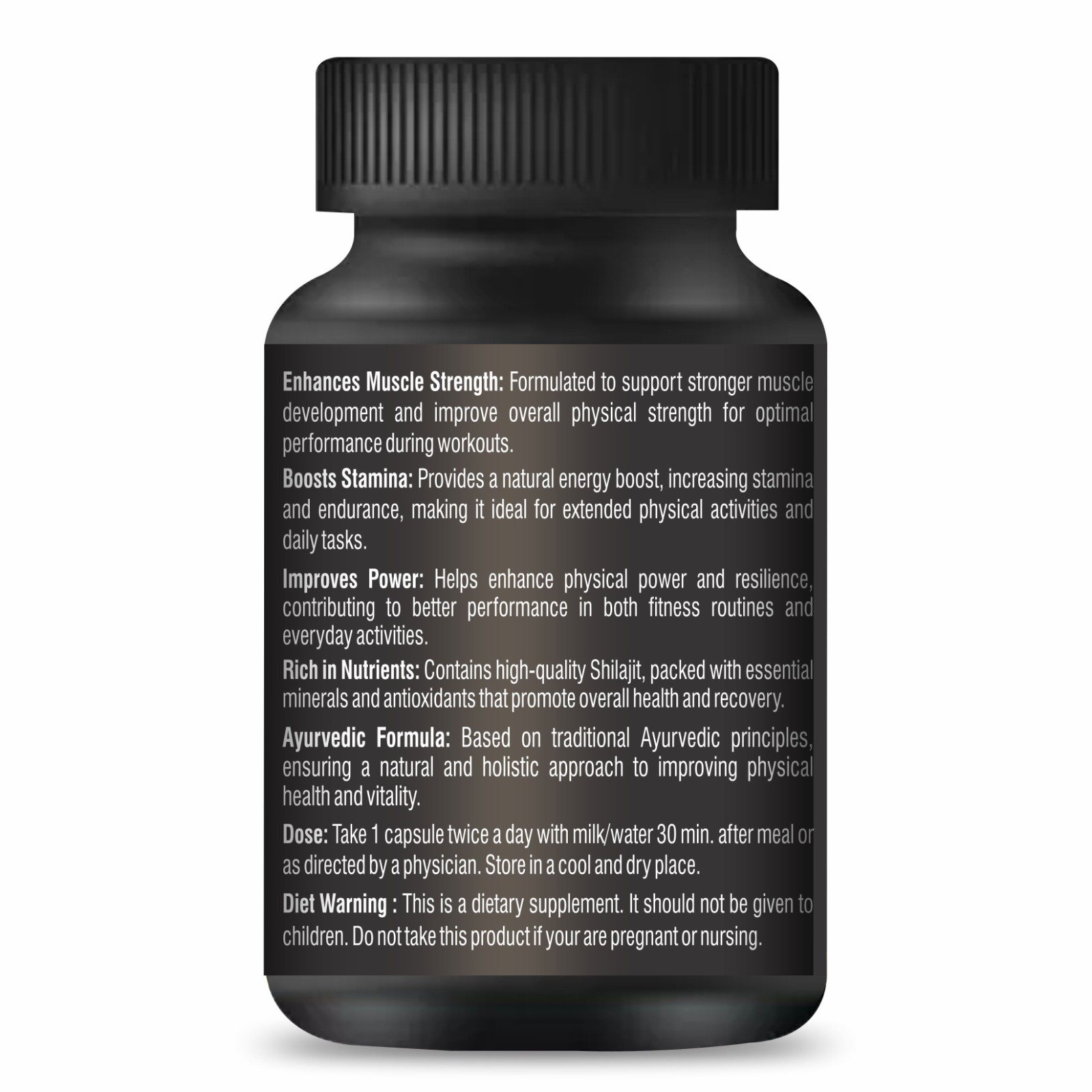 Blackhorse Shilajit Capsules 100% Ayurvedic Natural & Pure for Strength, Stamina & Vigor (30 Capsules) - Image 3