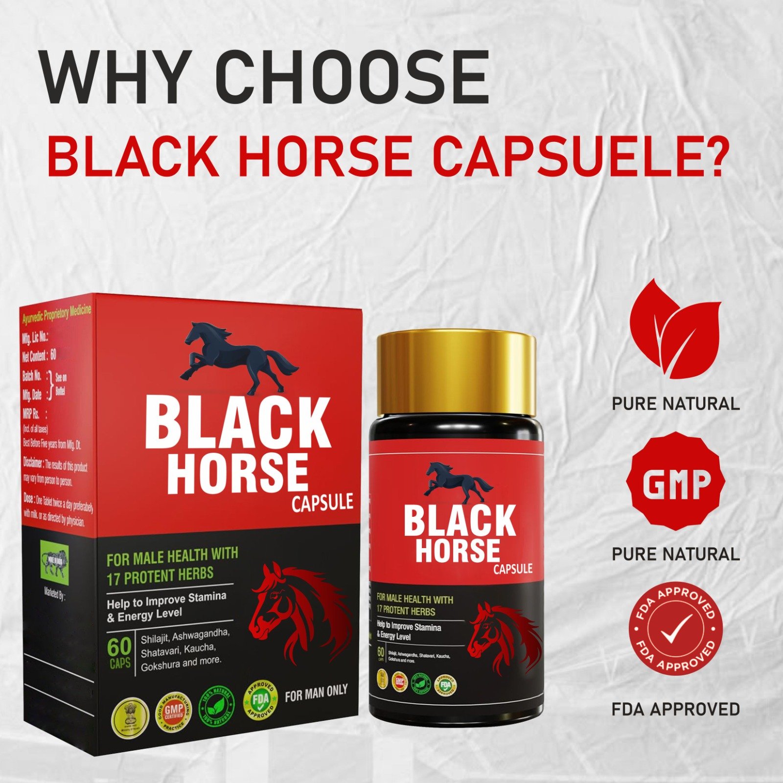 Black Horse Capsules - Ayurvedic Medicine For Improve Strength And Stamina - Image 4